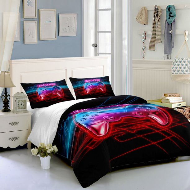 Gamer Comforter Sets for Teen Boys, Gaming Bedding Sets Twin Set,Video