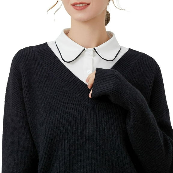 Collar for Women, Women's Premium Collar Business Saving Collar Sweater With Blouse, White One Size
