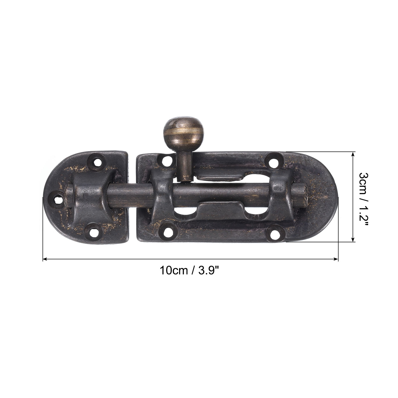 Unique Bargains Copper Barrel Bolt Latch Vintage Solid Brass Buckle Lock with Screws Black