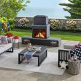 thumbnail image 4 of Sunjoy Wood Burning Fireplace, Matte Black Outdoor Steel Fireplace with Chimney, Log Holders, Fireplace Tool, and PVC Cover, 4 of 14
