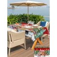 thumbnail image 4 of Outdoor Tablecloth with Umbrella Hole and Zipper, Christmas Rectangle Table Cloth 60x84 Inch Waterproof Tablecloth, Winter Xmas Tree Gingerbread Dogs Red Truck Red Picnic Table Cover for Patio, 4 of 7