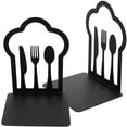 thumbnail image 4 of 2Pcs Kitchen Themed Bookend Fork Spoon Book Organizer Delicate Book Accessory, 4 of 8