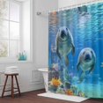 thumbnail image 3 of Summer Marina Life Bathroom Shower Curtain, Ocean Beach Seal Animal Waterproof Washable Soft Bath Curtain for Bathtub Decor with 12 Hooks&Grommet, 48x72 Inch, 3 of 9