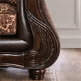 thumbnail image 3 of Furniture of America Eduard Traditional Faux Leather Cushioned Sofa in Brown, 3 of 9