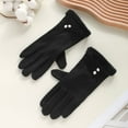 thumbnail image 2 of Yesbay Women Gloves Touch Screen Windproof Warm Gloves Thermal Knitted Gloves with Fluffy Fur Trim, 2 of 8