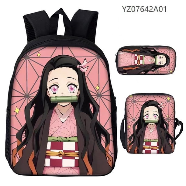 ColorCoral 2022 Estudiantes Mochila Anime Demon Slayer Kamado Nezuko Bolsa Escolar Regalo