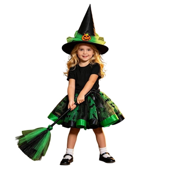 BOOMNY Halloween Toddler Baby Girls Witch Dress Up Funny Hallowmas Party Outfits Sets Playful Stage Performance Clothes Set