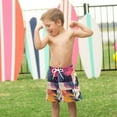 thumbnail image 4 of FORMRS Boys Swim Trunks Quick Dry Mesh Liner Boardshorts Sizes XS-XL, Flowers Pattern Style, 4 of 7