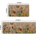 thumbnail image 6 of Wood Flowers Butterfly Spring Kitchen Mats Set of 2, Seasonal Home Decor Leaves Low-Profile Kitchen Rugs for Floor - 17x29 and 17x47 Inch, 6 of 6