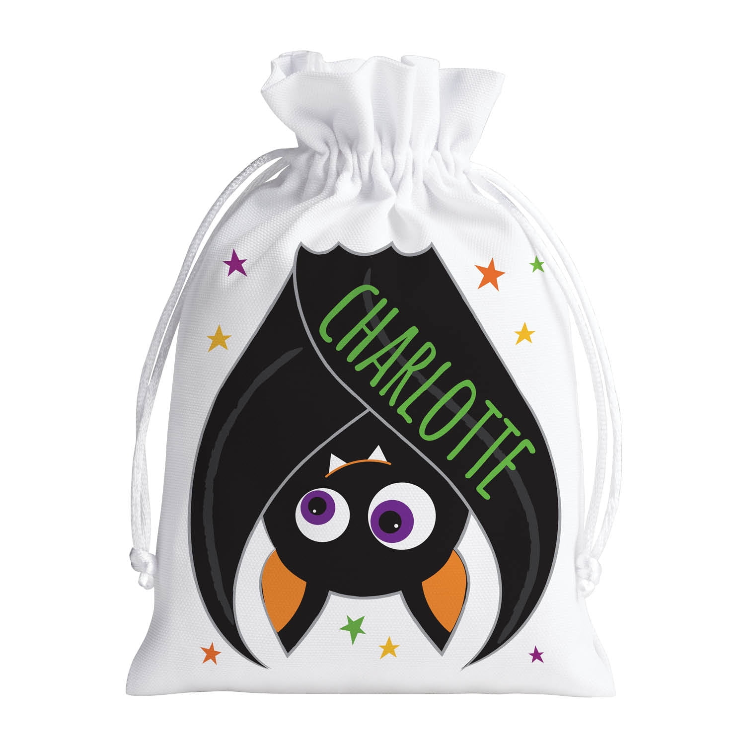 Personalized Halloween Bat Drawstring Gift Pouch