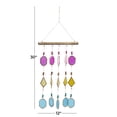thumbnail image 3 of DecMode 30" Multi Colored Metal Indoor Outdoor Geometric Windchime with Stained Glass, 3 of 9