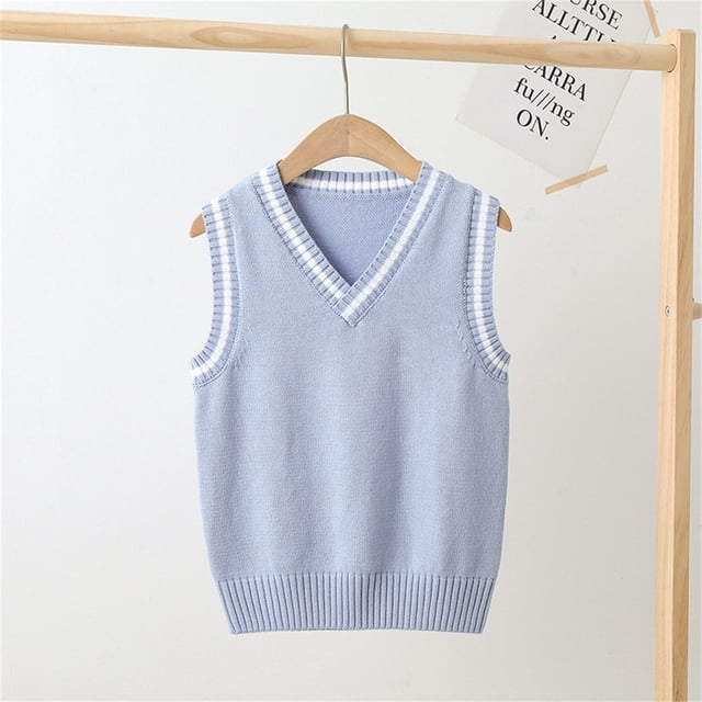 Blekii Childrens Knitted Vest Sweater, Layering Vest Primary School Acrylic Blend Vest Spring Fall