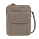 thumbnail image 1 of Bolsa Travelon Anti-Theft Signature acolchada y delgada bolsa Sable, 1 of 9