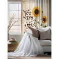 thumbnail image 4 of Sheer Curtains 63 Inch Length, Sunflowers Semi Sheer Curtains Light Filtering Window Treatment, Vintage Bee You Are My Sunshine Beige Privacy Voile Drapes for Living Room Bedroom 52x63 Inch, 4 of 7