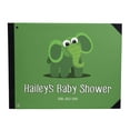 thumbnail image 1 of Darling Souvenir Green Elephant Baby ShowerGuestbookHardbound Cover Personalized Printed MemoryGuestRegistry-9 x 12 Inches, 1 of 5