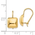 thumbnail image 4 of Primal Gold 14 Karat Yellow Gold 9.5mm Puffed Square Kidney Wire Earrings, 4 of 4