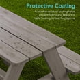 thumbnail image 6 of Wubio Kids Wooden Picnic Table, Outdoor Activity & Dining Table w/Adjustable Collapsible Umbrella, Built-in Seats - Gray/Navy, 6 of 16