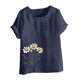 thumbnail image 2 of TaTaai Women's Everyday Casual Blouse, Linen Feel Round Neck T-Shirt, Short Sleeve Comfortable Top for All Occasions Gift, 2 of 5
