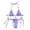 b-Purple, variant on Womens 2 Piece Bikini Sets Halter Triangle Colorblock Striped Swimsuits Gingham Tie Back High Cut Bathing Suit,White M