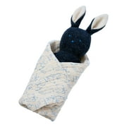 Manhattan Toy Embroidered Plush Bunny Baby Rattle + Soft Cotton Burp Cloth, 16 x 16 Inches