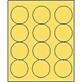 2 1/2" Round Pastel Yellow Labels for Laser Printers, Inkjet Printers or Copier Machines. (GLC250PY)