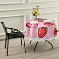 thumbnail image 7 of SKYSONIC Valentine Sexy Red Lips Round Tablecloth 60inch with Lace Indoor Wrinkle Free, Strawberry Kiss Circular Table Cover Washable Farmhouse Tabletop for Kitchen Dining Decor, 7 of 7