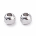 thumbnail image 2 of 100pcs Non-Tarnish Textured 304 Stainless Steel Beads Round Stainless Steel color 8mm Hole: 3.5mm, 2 of 3