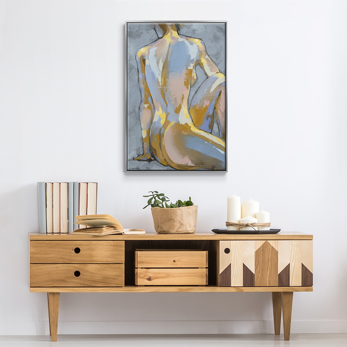 Grey Maiden II Framed Premium Gallery Wrapped Canvas - Ready to Hang - 25 x 37 - Silver Floating Frame
