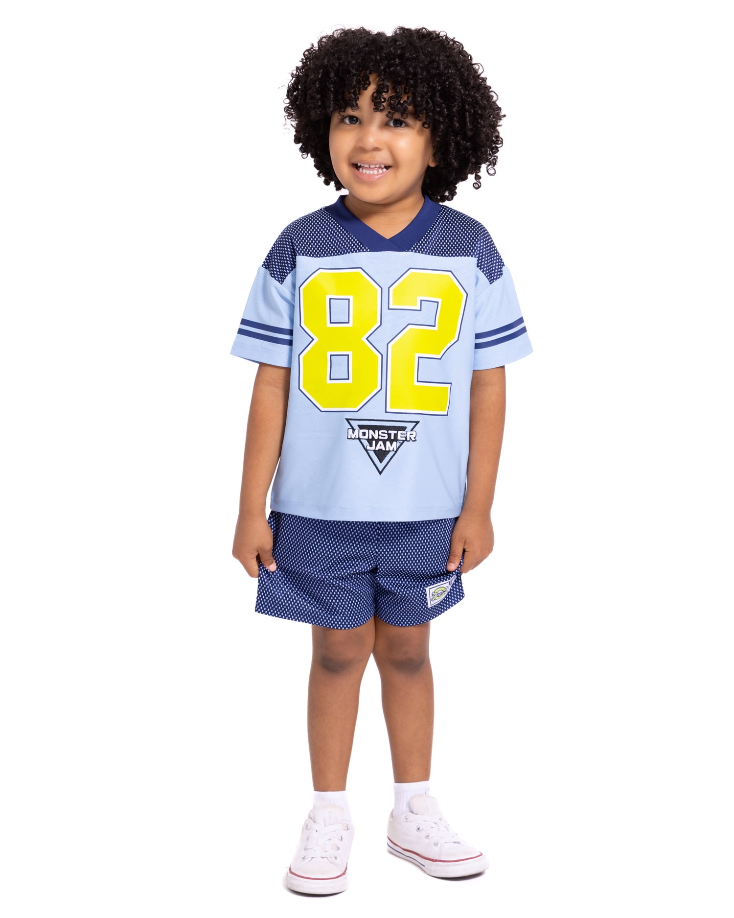 Monster Jam Toddler Boys Short Sleeve Football Tee and Shorts Set, 2 Piece, Sizes 12M-5T