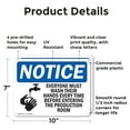 thumbnail image 2 of (2 Pack) Everyone Must Wash Their Hands OSHA Notice Sign 10 Inch X 7 Inch Plastic Sign, Weather Resistant, UV Protected for Workplace, Business, and Construction Site, Made in the USA, 2 of 8