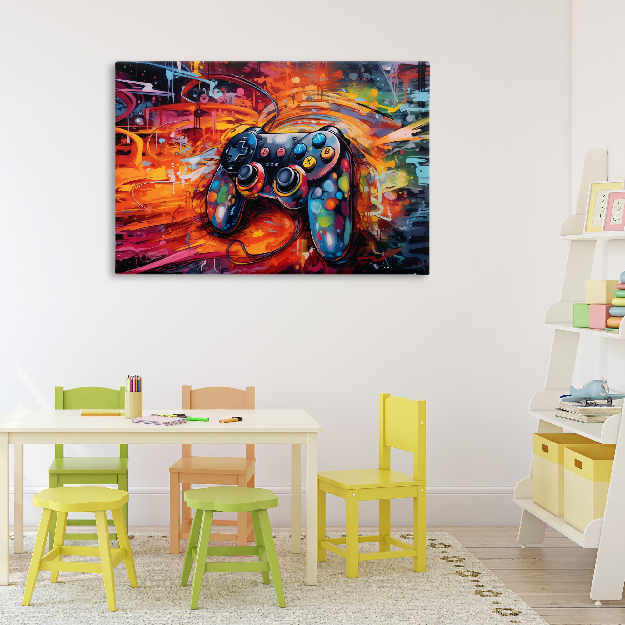 Stupell Industries Gaming Swirl Controller Energy Canvas Wall Art, design by Creative Studio