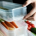 thumbnail image 5 of Refrigerator Food Storage Containers, Lettuce Keeper Large Produce Saver Stackable Container with Lids, Clear Veggie Fruit Salad Lettuce Container, 5 of 7