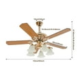 thumbnail image 5 of 52" Modern Ceiling Fan Light 5 Wood Blades Lamp Chandelier 3 Speeds w/ Remote, 5 of 16
