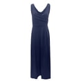 thumbnail image 4 of adviicd Robes de Mariage pour Femmes Robes Formelles pour Femmes Soirée Fente Froncée Robe Maxi Moulante Robe de Mariage Marine,m, 4 of 5