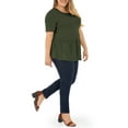 thumbnail image 4 of Wright's Women's Plus Size Short Sleeve Crew Neck Classic Peplum Top/Blouse, 1X-4X, 4 of 5