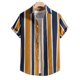 thumbnail image 3 of Camisas Para Hombre Hombres Verano Impreso Top Camisa Cuello Algodón y Lino Top Casual Camisa de manga corta suelta Blusa (Brown, XL), 3 of 7