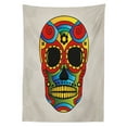 thumbnail image 3 of Ambesonne Sugar Skull Tablecloth Rectangular Table Cover, Latin Macabre Myth, 52"x70", Multicolor, 3 of 4