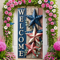 thumbnail image 6 of Rustic Welcome Sign American Star Patriotic Banner Decorative Wooden Stars for Home Decor Front Porch Indoor Outdoor, 6 of 8