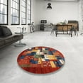 thumbnail image 4 of Ahgly Company Machine Washable Indoor Square Contemporary Dark Almond Brown Area Rugs, 6' Square, 4 of 7