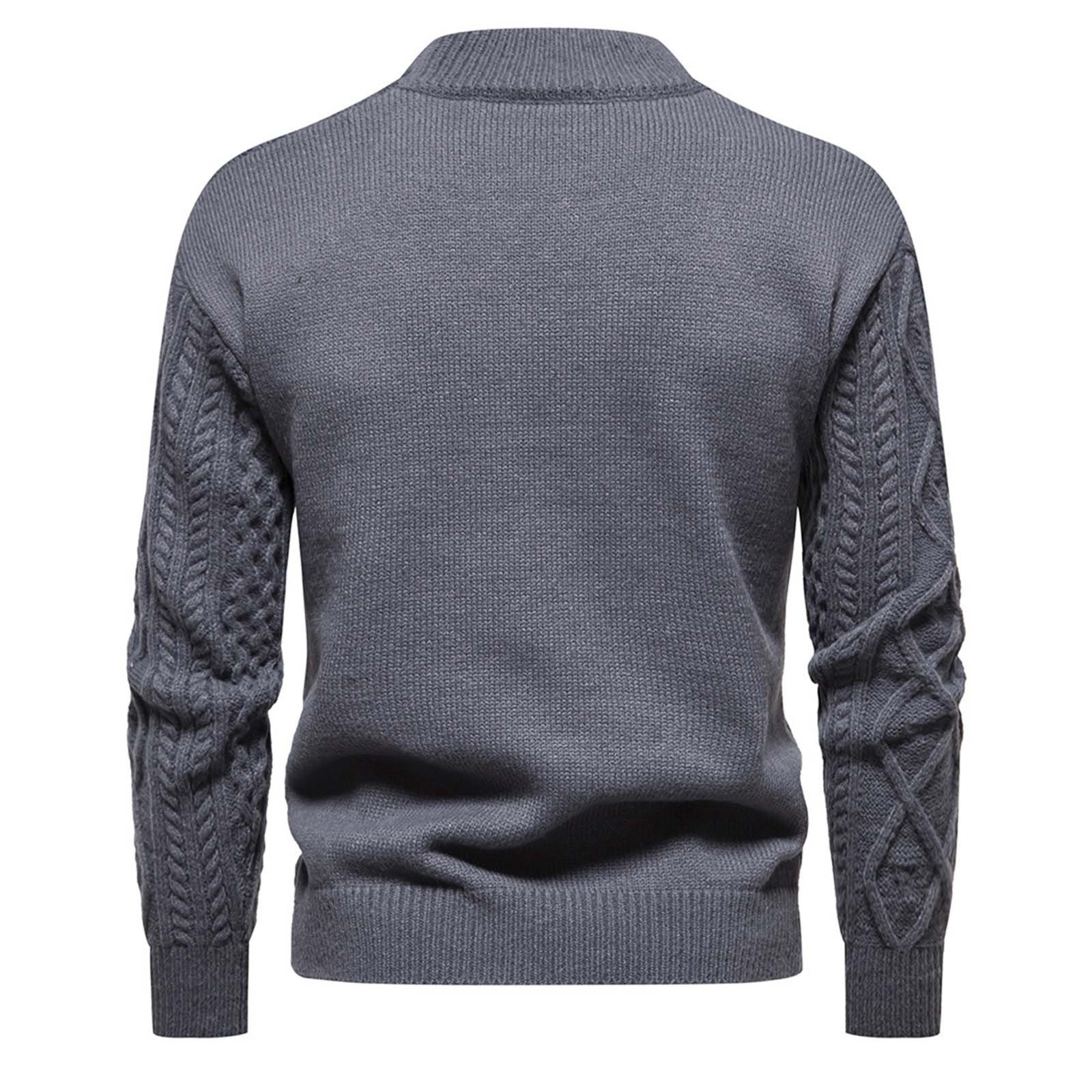 Pull Homme En Laine à Motif Gaufré - Coupe Régulière, Manches Longues, Couleur Beige, Taille S, Pour L'hiver