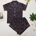 thumbnail image 2 of Tejiojio Women Clothes Womens Silk Satin Pajamas Set Two-Piece Sleepwear Loungewear Button-Down Sets, 2 of 9