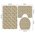 thumbnail image 3 of Beige Bigfoot and Forest Pattern Bathroom Rugs Sets 3 Piece,Toilet Cover Set,Absorbent Non Slip Bathroom Mats Sets with U-Shaped Contour Rug Toilet Rug Set, 3 of 5