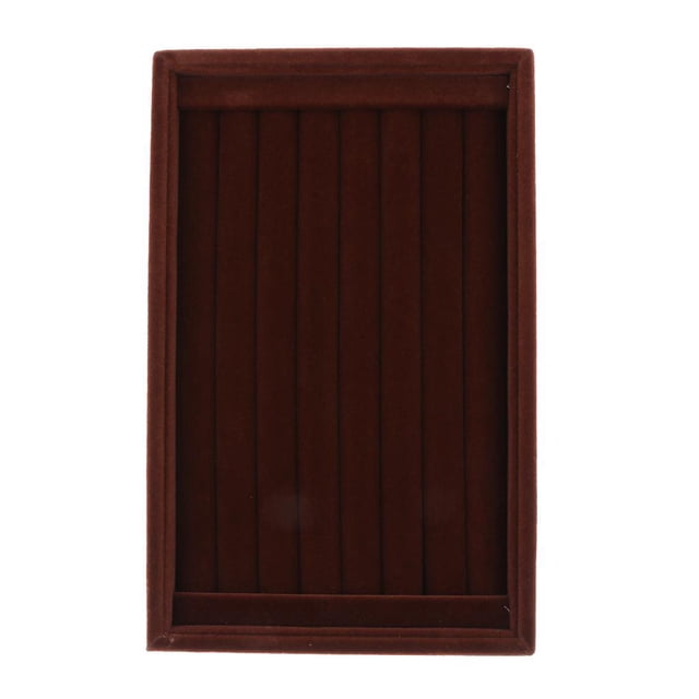 Elegante bandeja de exhibición de anillo de terciopelo y organizador de soporte de joyería de escaparate de almacenamiento café Yuyangstore Bandeja de terciopelo para joyería