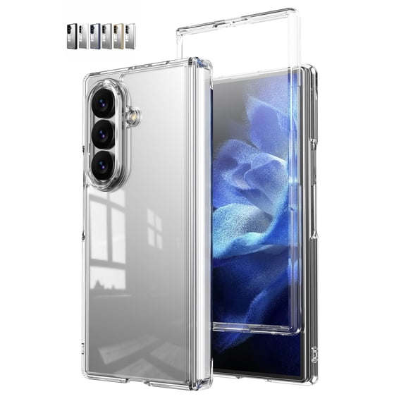 Mynvo Case for Samsung Galaxy Z Fold 8 Ultra, with Screen Protector, Magnetic Hinge Protection, Support Wireless Charging Matte Clear Shockproof Bumper Protective Phone Cover, Clear