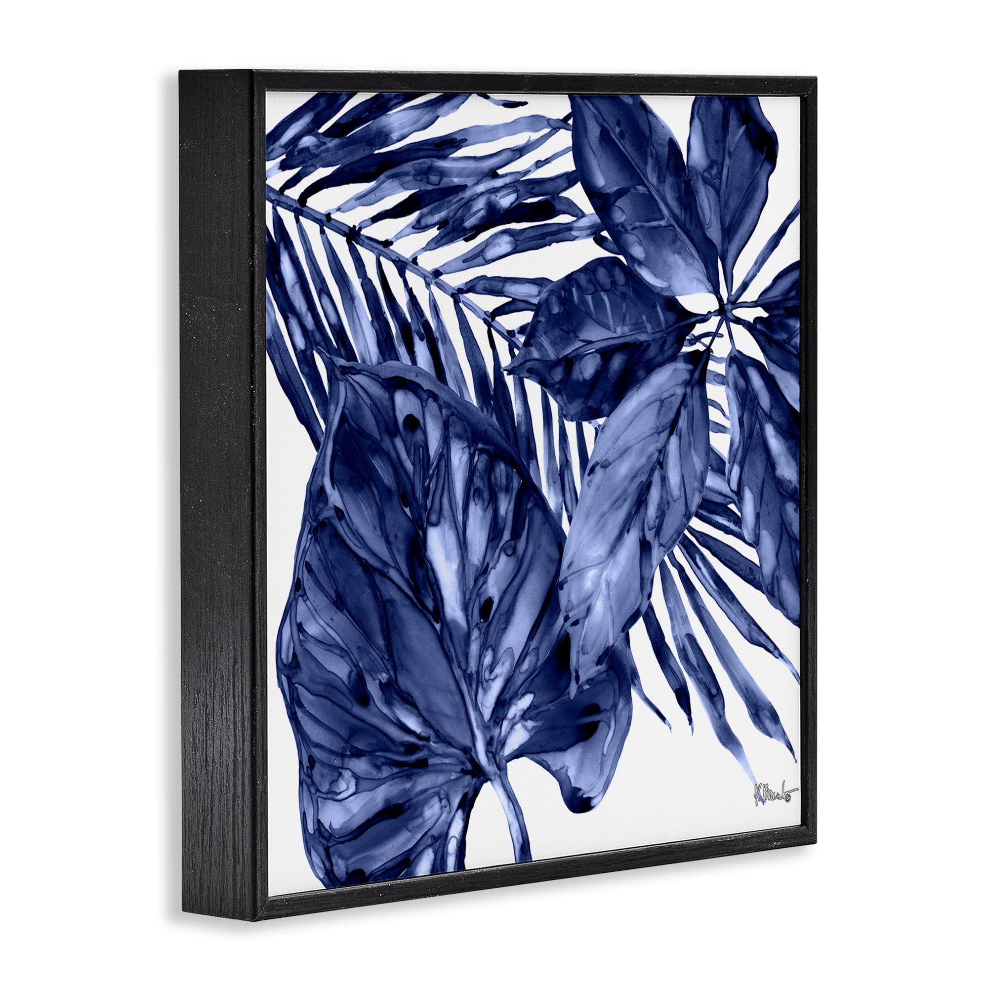 Stupell Industries Hued Plant Fronds Botanical & Floral Painting Black Framed Art Print Wall Art, 24 x 24