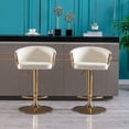 thumbnail image 4 of Swivel Bar Stools Set of 2,Height Adjustable Velvet Dining Chairs with Chrome Footrest and Base,Mechanical Lifting Side Chair for Dining Room, Kitchen,Living Room, 4 of 7