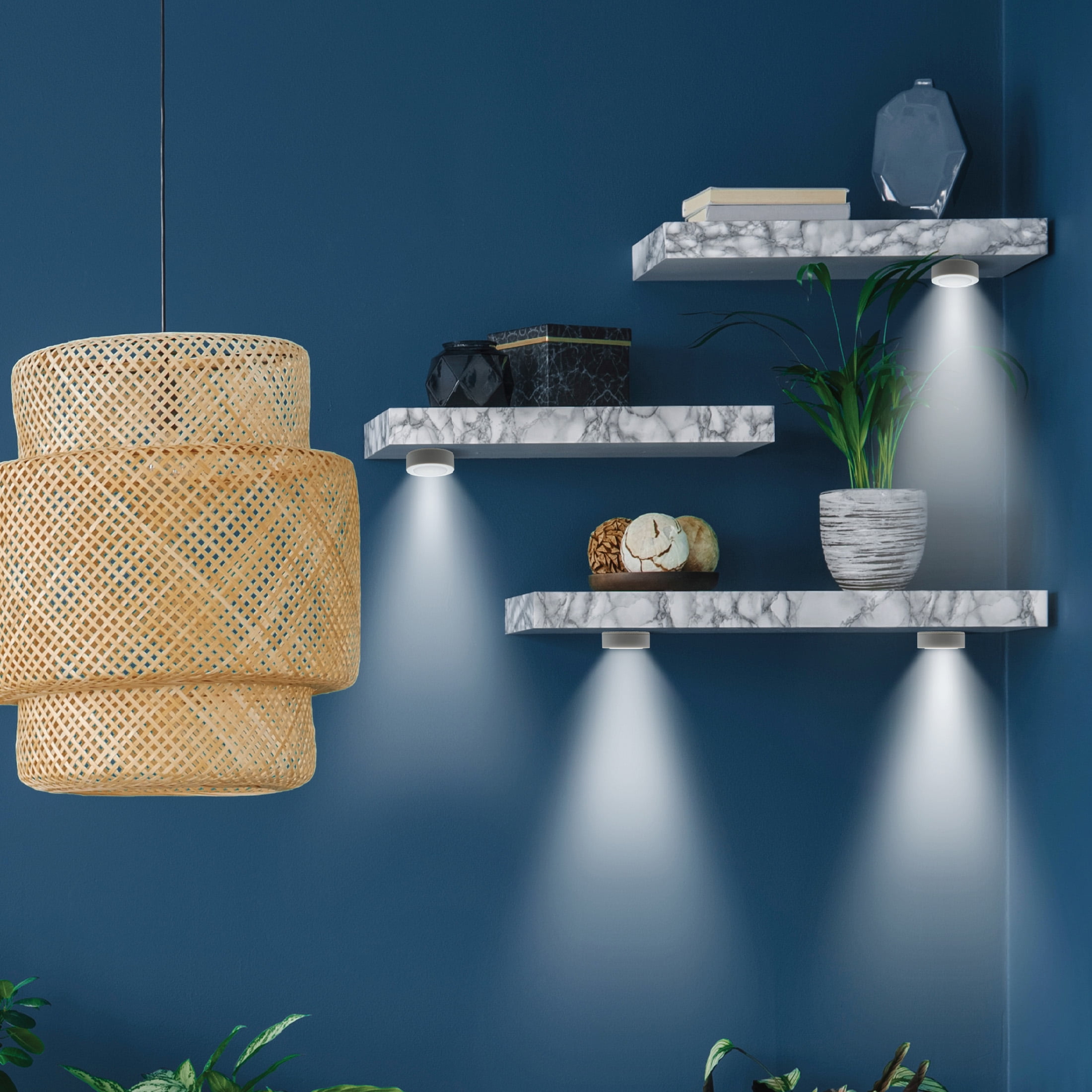 Great Value Wireless Frosted LED Puck Lights - 2 Pack