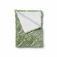 thumbnail image 2 of Vine Soft Flannel Fleece Throw Blanket, Botany Pattern with Creeper Leaves and Blooming Berries on Branches, Cozy Plush for Indoor and Outdoor Use, 50" x 70", Apple Green White, by Ambesonne, 2 of 6