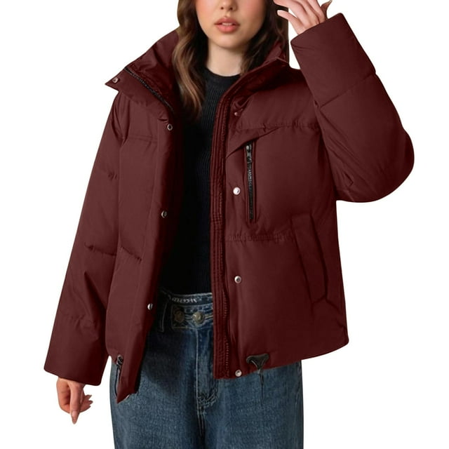 Lovzfmll Veste Décontractée pour Femmes, Style à Capuche à Manches Longues Coloré Rouge, TG