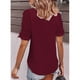 thumbnail image 2 of Minnieouse Blusa holgada para mujer, camisa bonita informal con flores, disfraz de vacaciones en la playa, fiesta de verano, Top fresco, Prendas para la parte del cuerpo rojo XL, 2 of 6